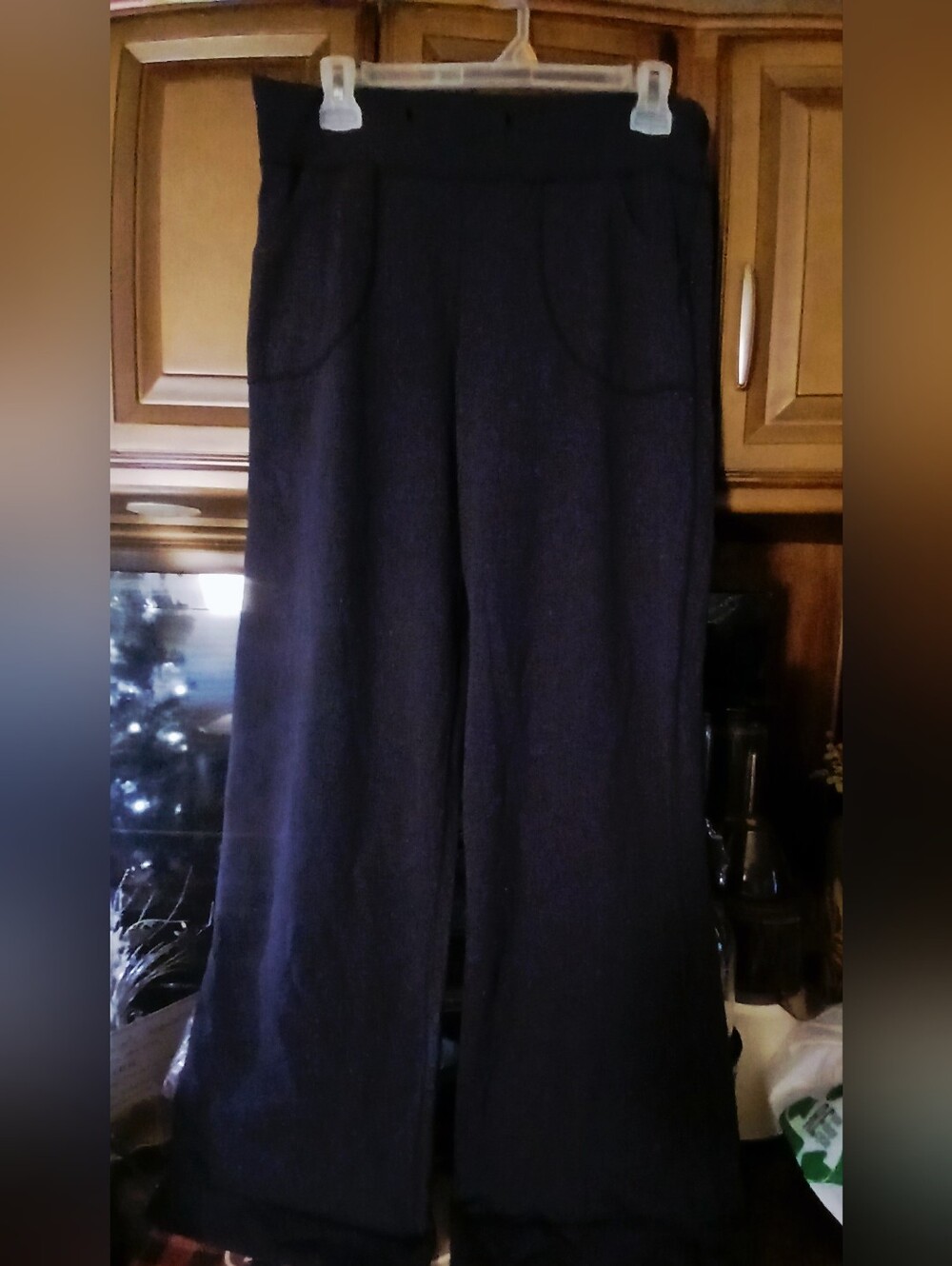 Wide-Leg Black Lululemon Yoga Pants with Front Pockets